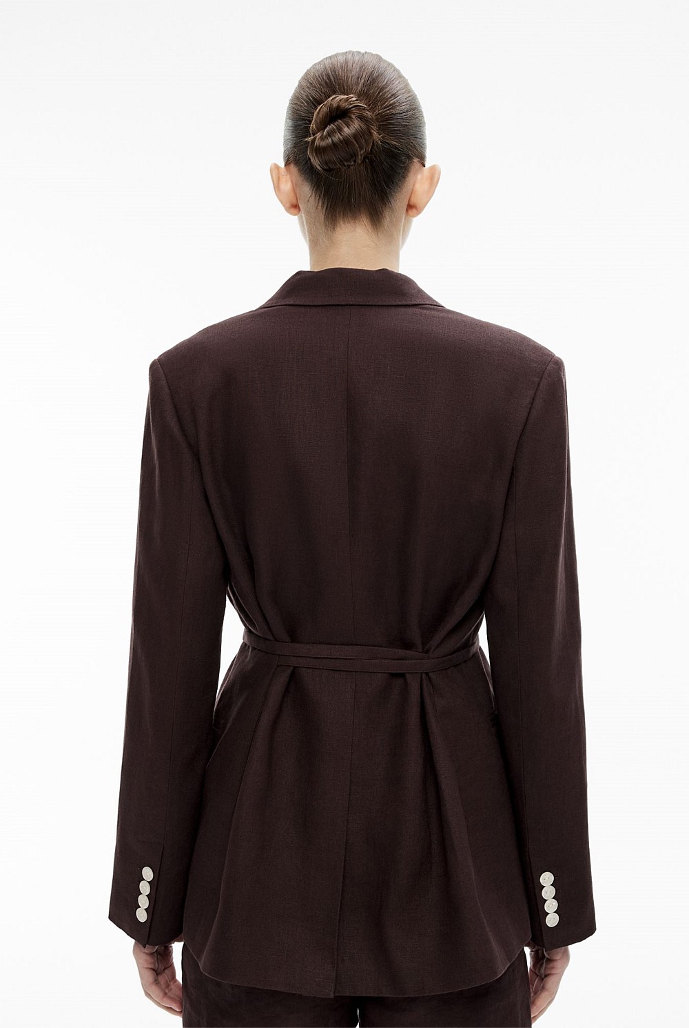 Tie Detail Linen Blazer