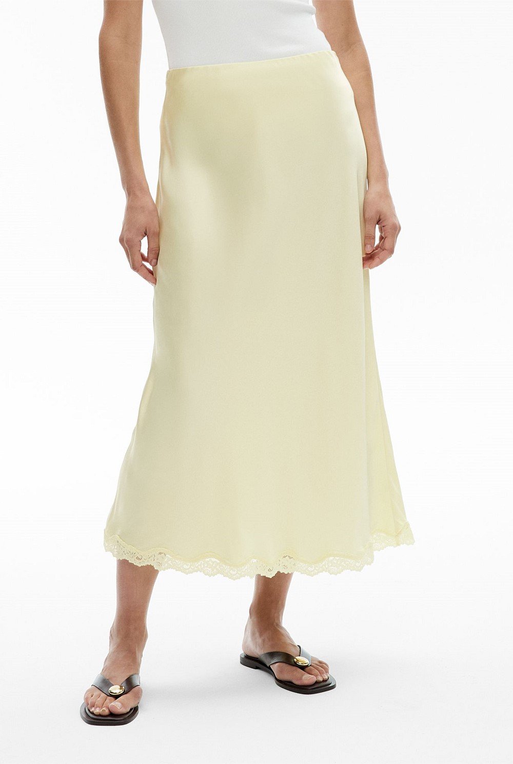 Lace Trim Maxi Skirt