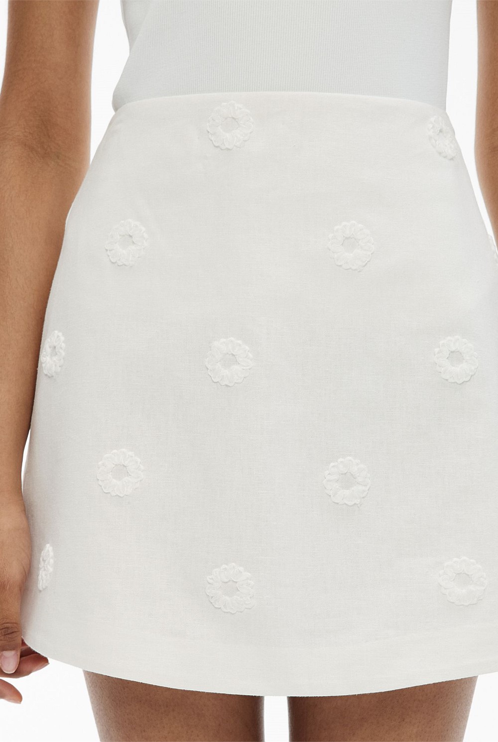 Embroidered Mini Skirt