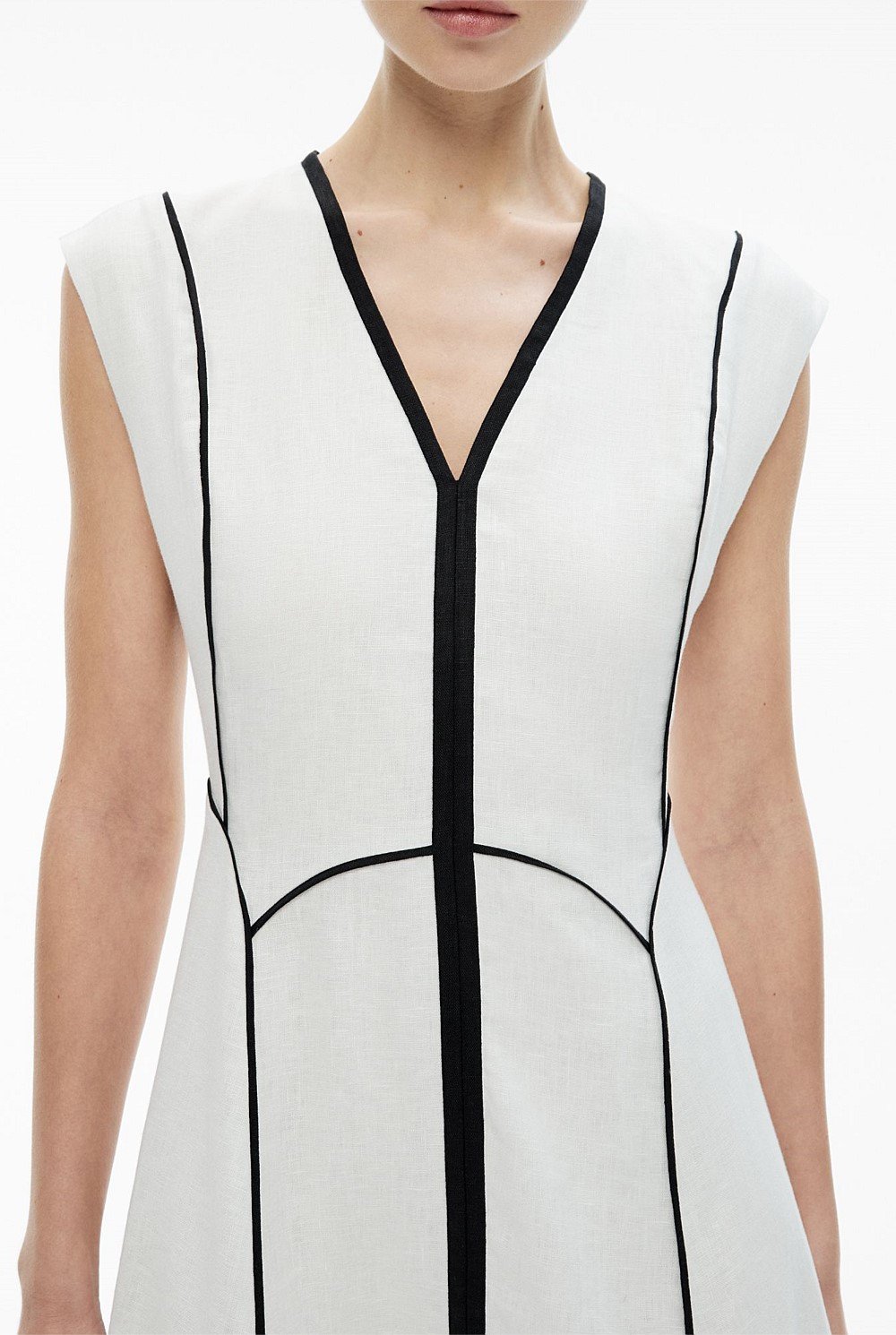 Piped Midi Dress