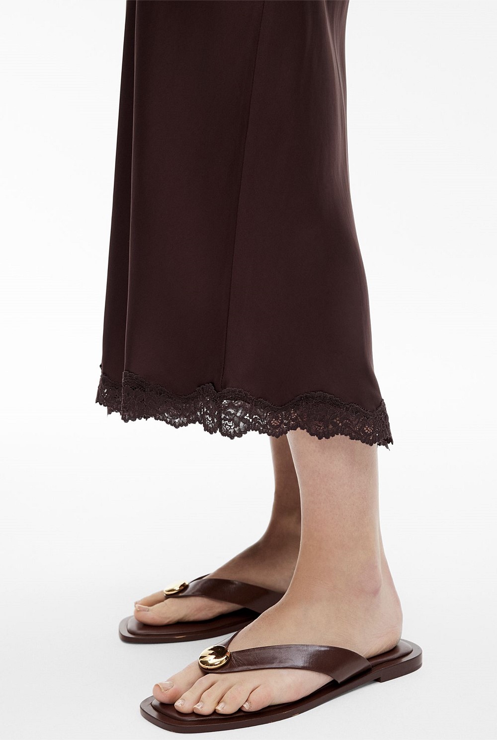 Lace Trim Maxi Skirt