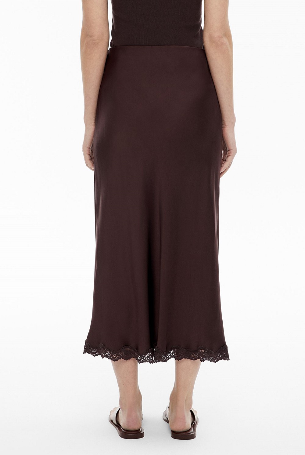 Lace Trim Maxi Skirt