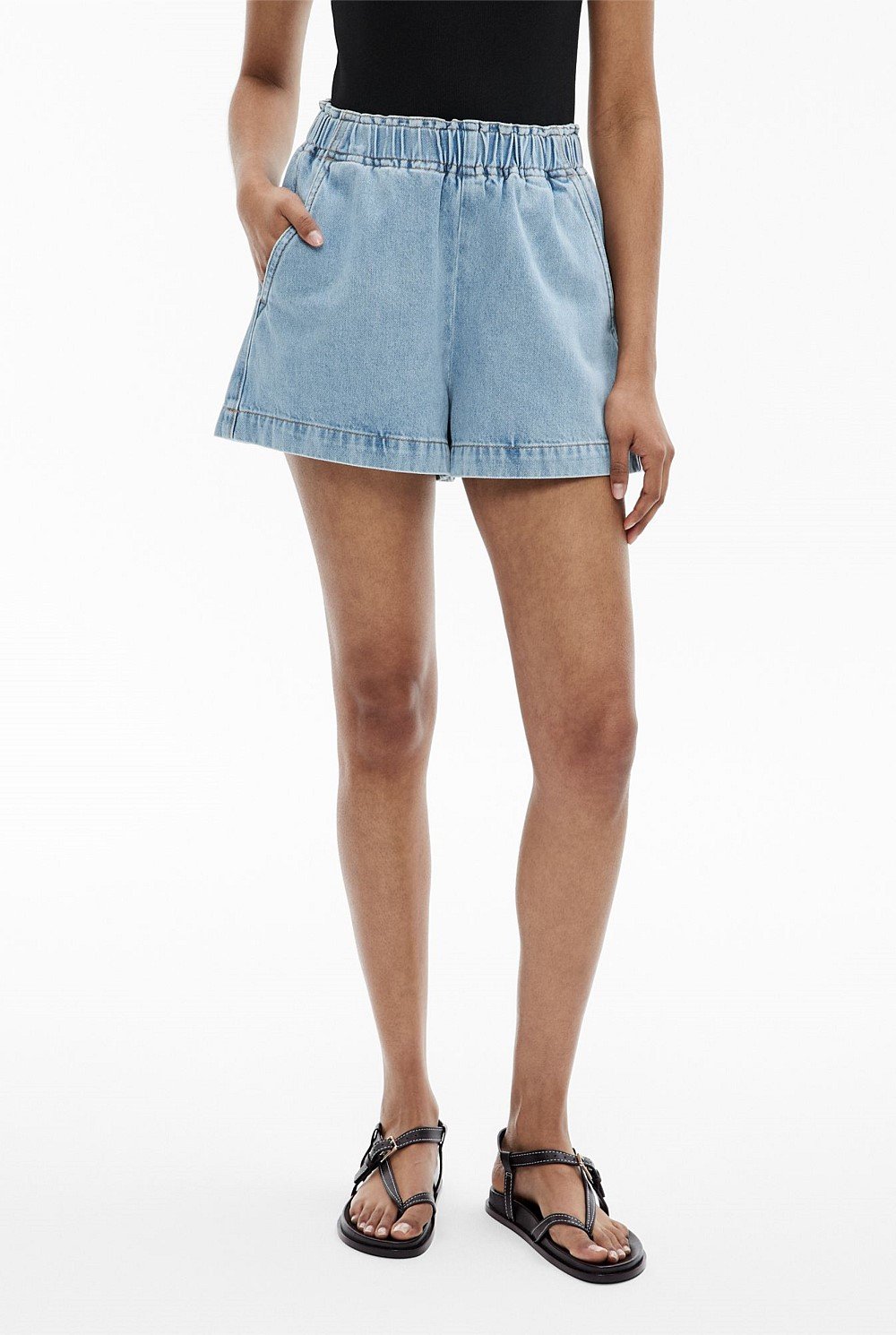 Denim Pull On Shorts