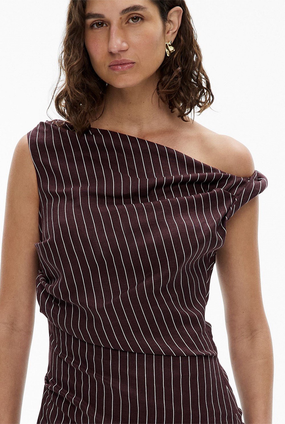 Twist Asymmetric Midi Dress