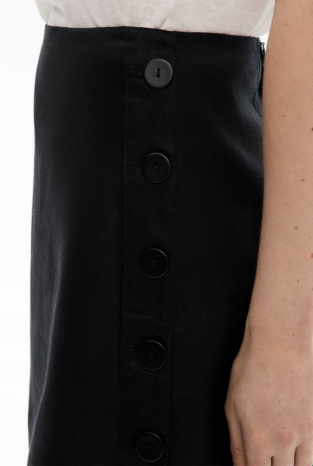 Button Side Skirt