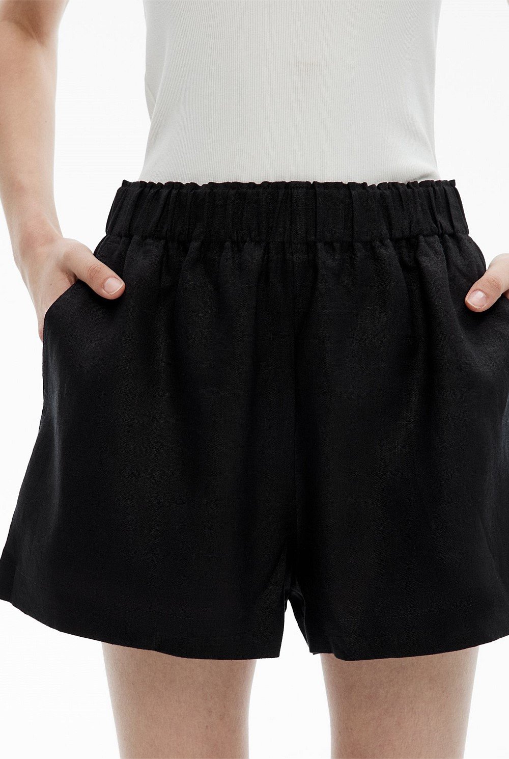 Pull On Linen Shorts