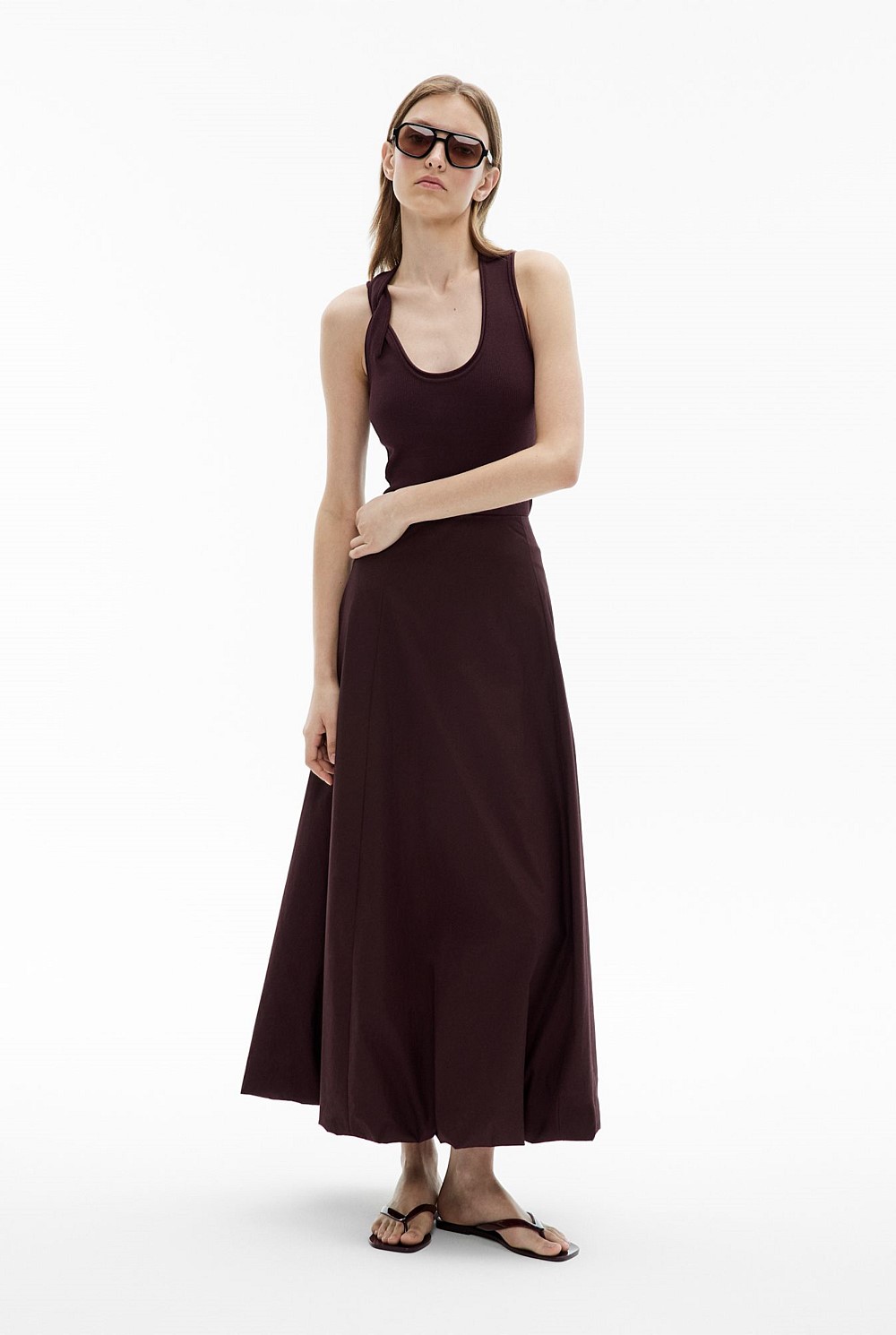 Twist Shoulder Knit Tank Top