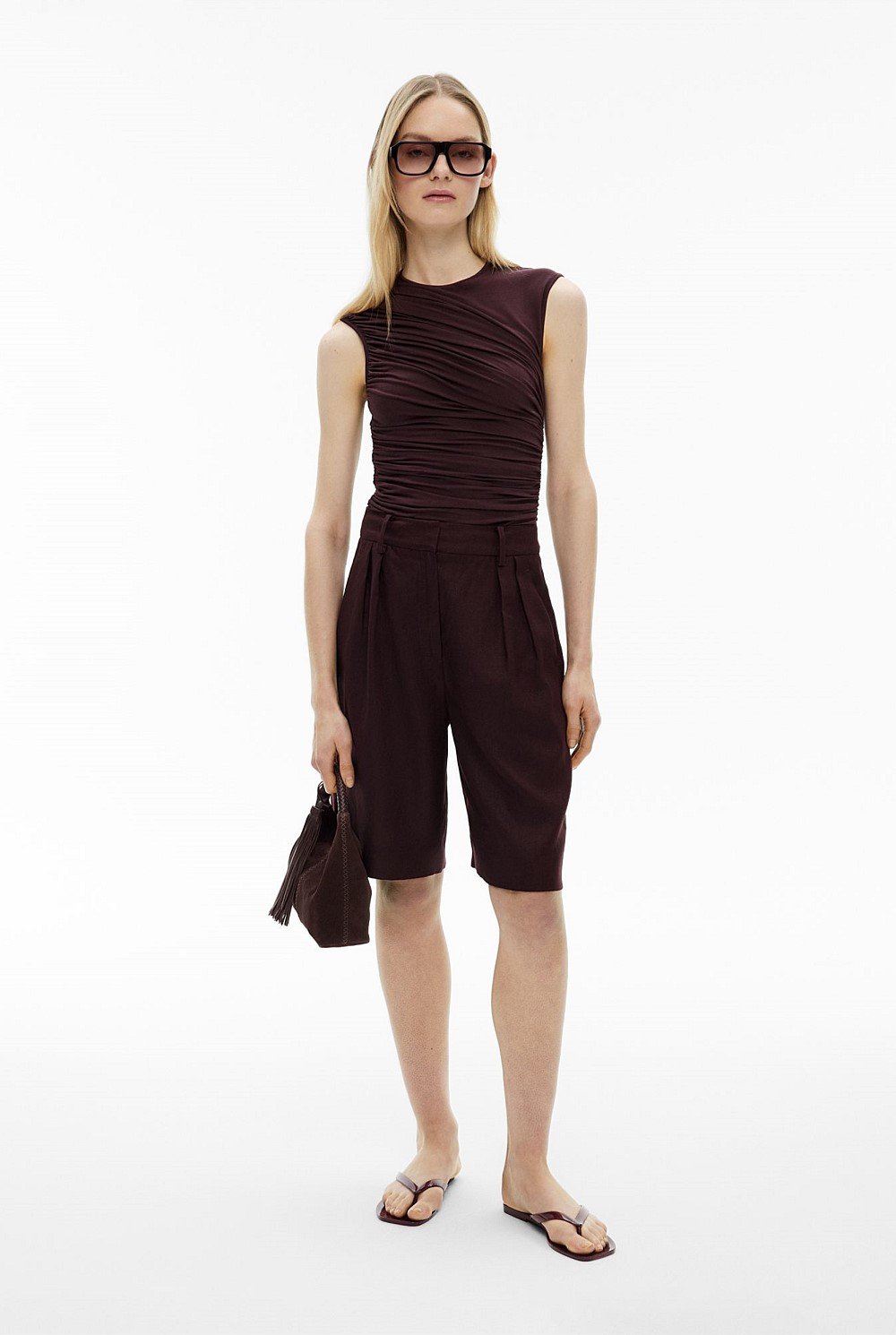 Draped Jersey Tank Top