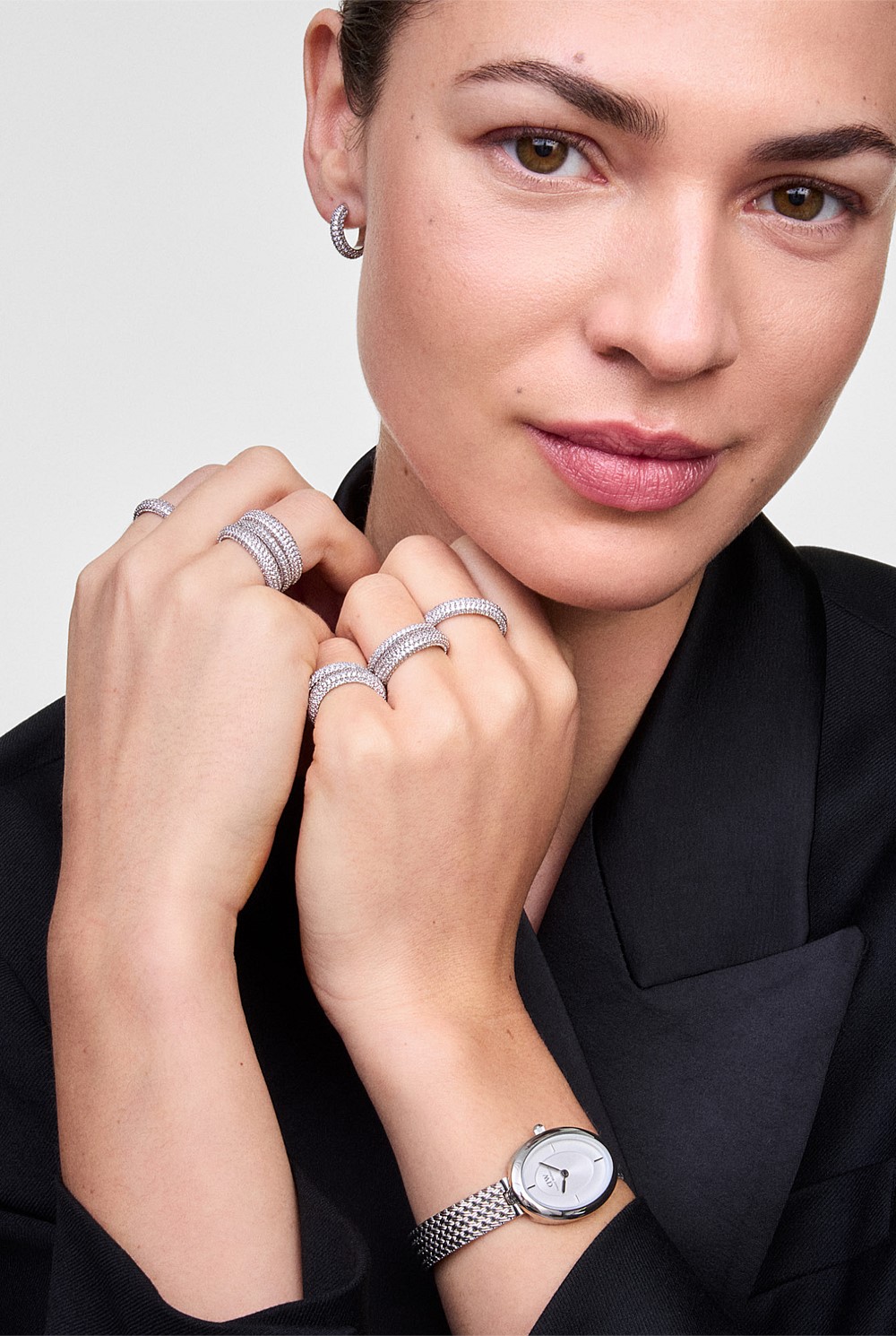 Juliette Braided Mesh White Sunray Silver