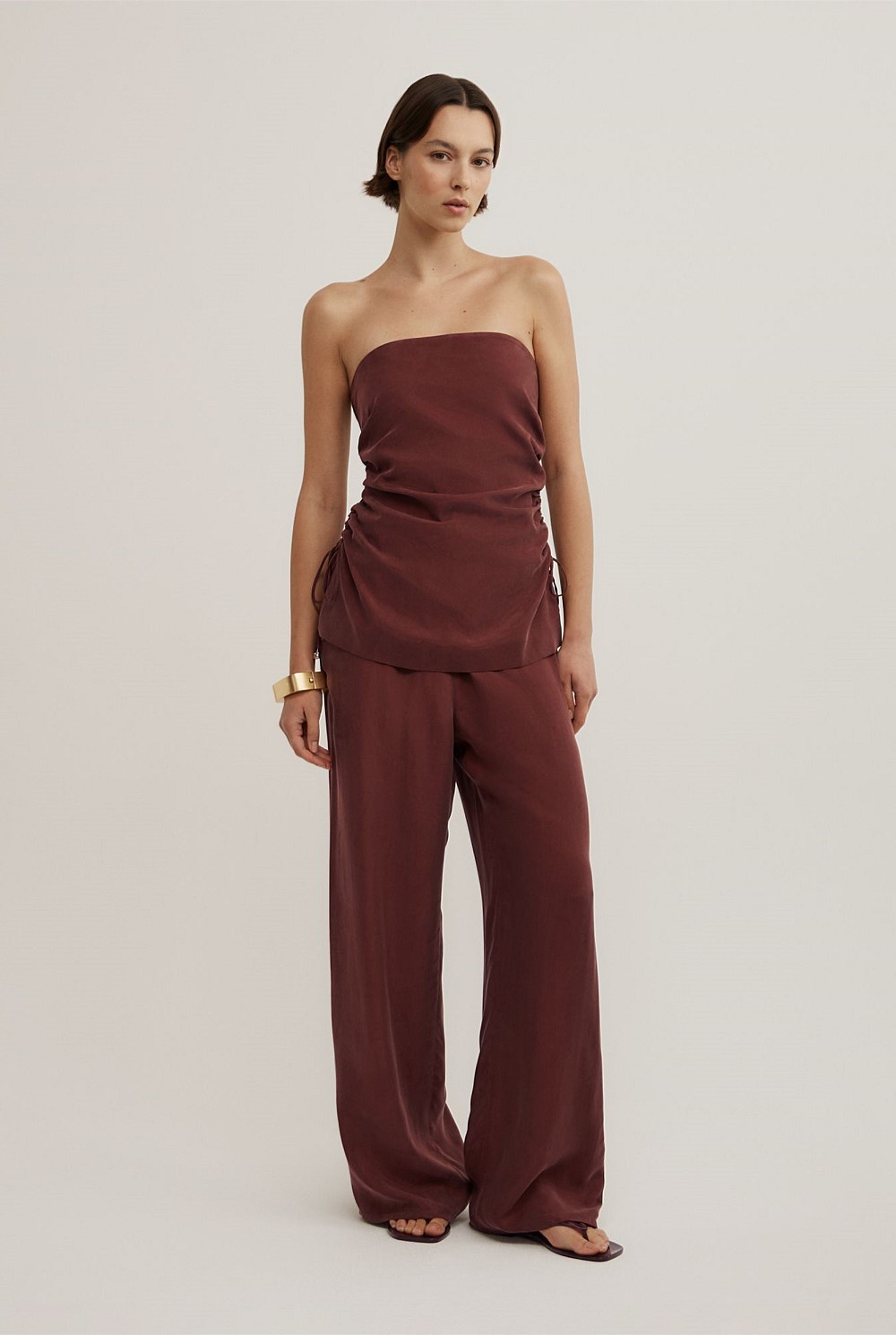 Cupro Strapless Top