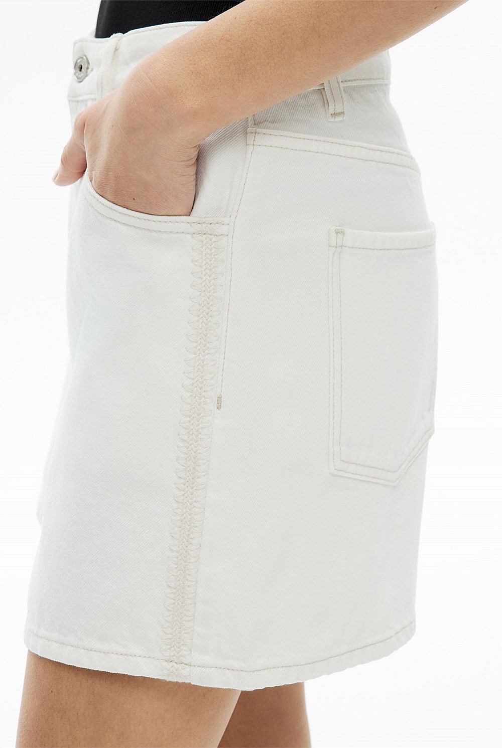 Stitch Denim Shorts