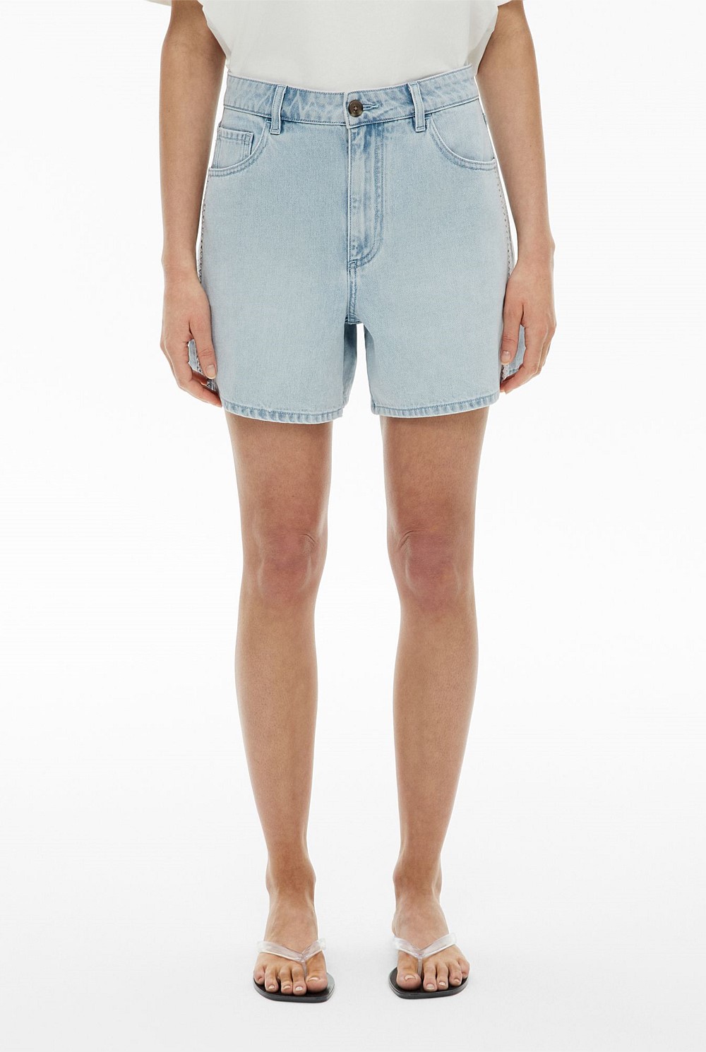 Stitch Denim Shorts