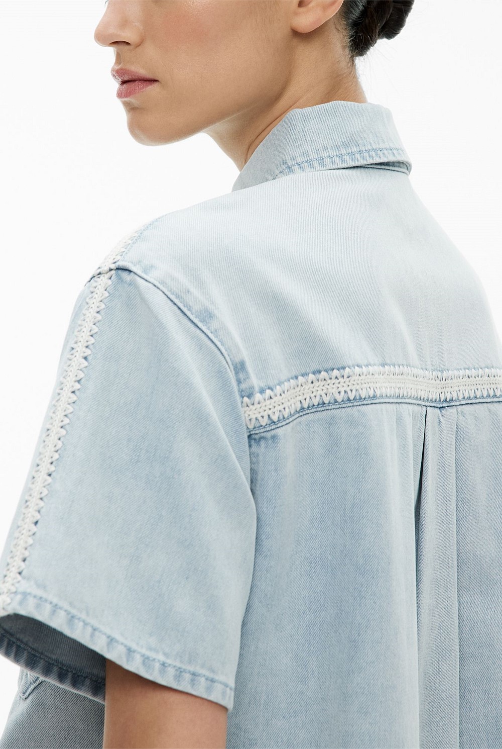 Stitch Detail Denim Shirt