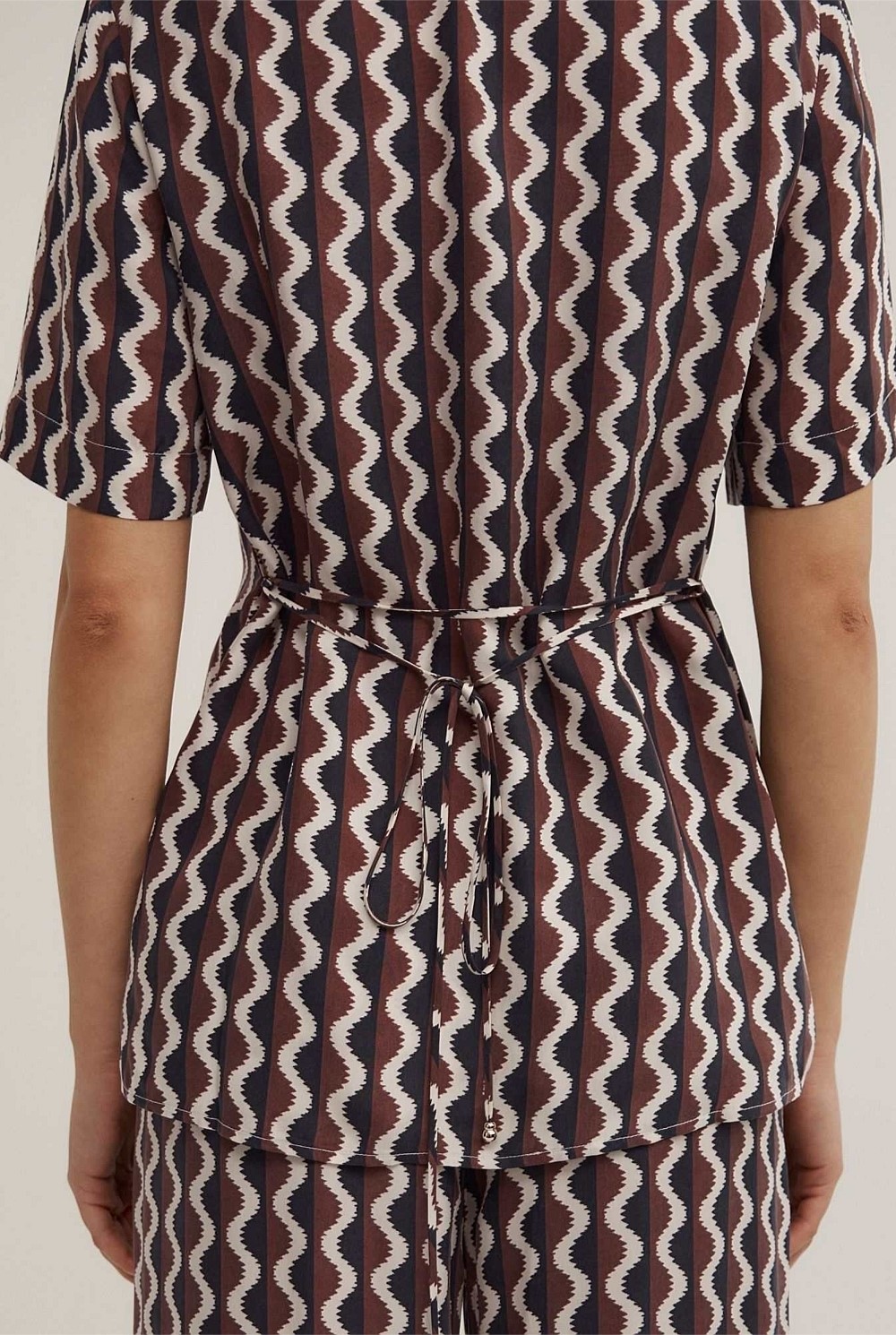 Cupro Tie Waist Shirt