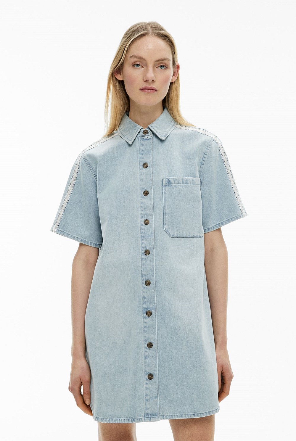 Stitch Detail Denim Dress