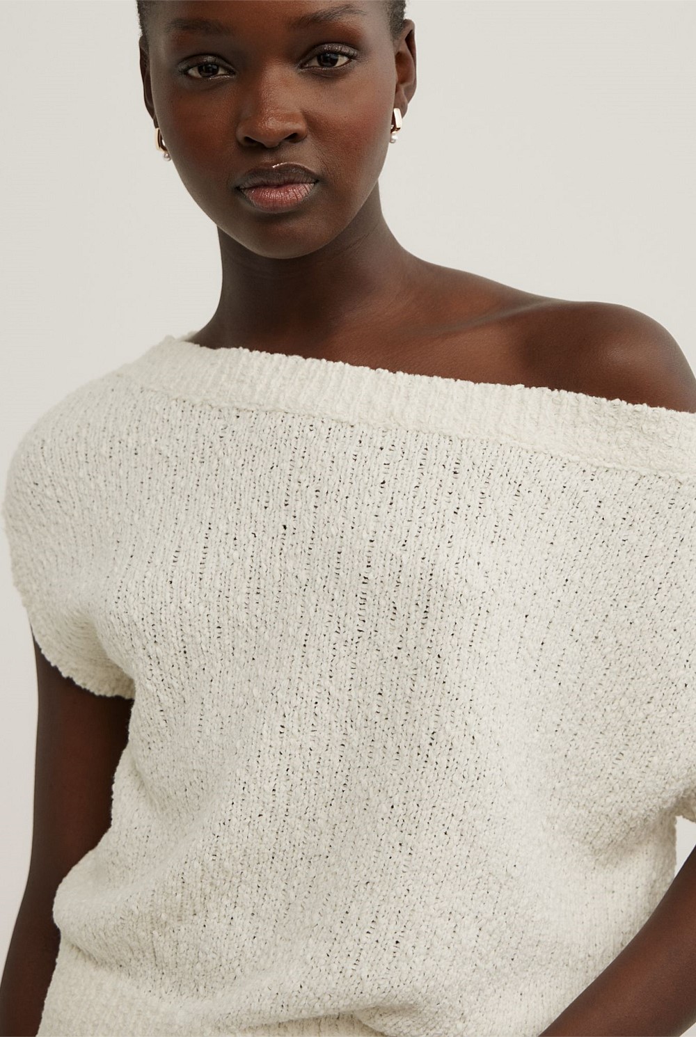 Textured Asymmetric Knit Tank Top