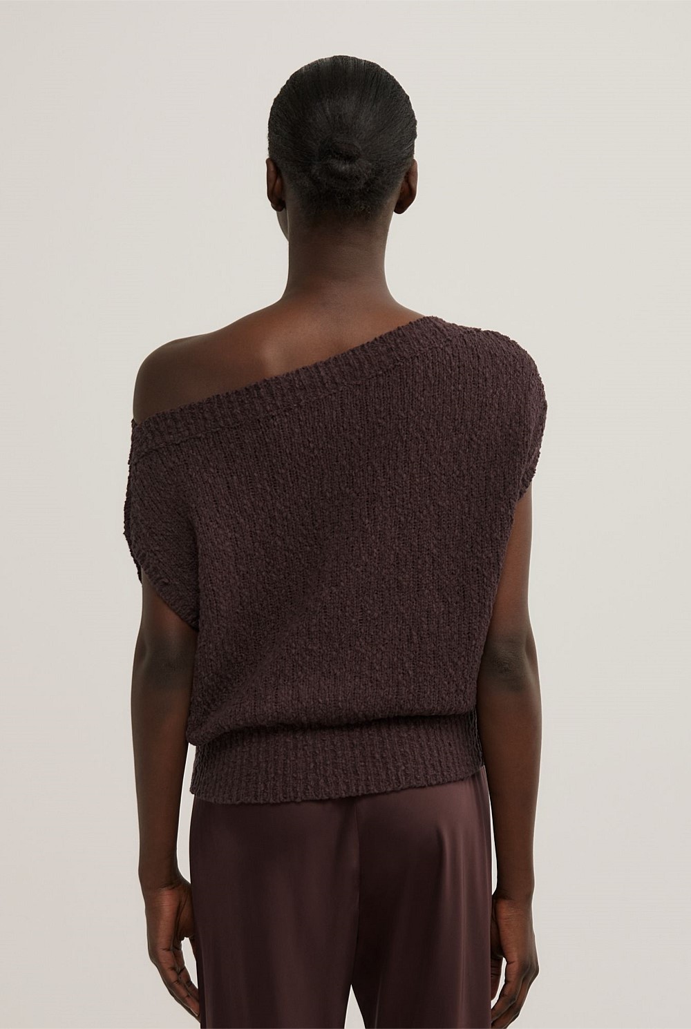 Textured Asymmetric Knit Tank Top