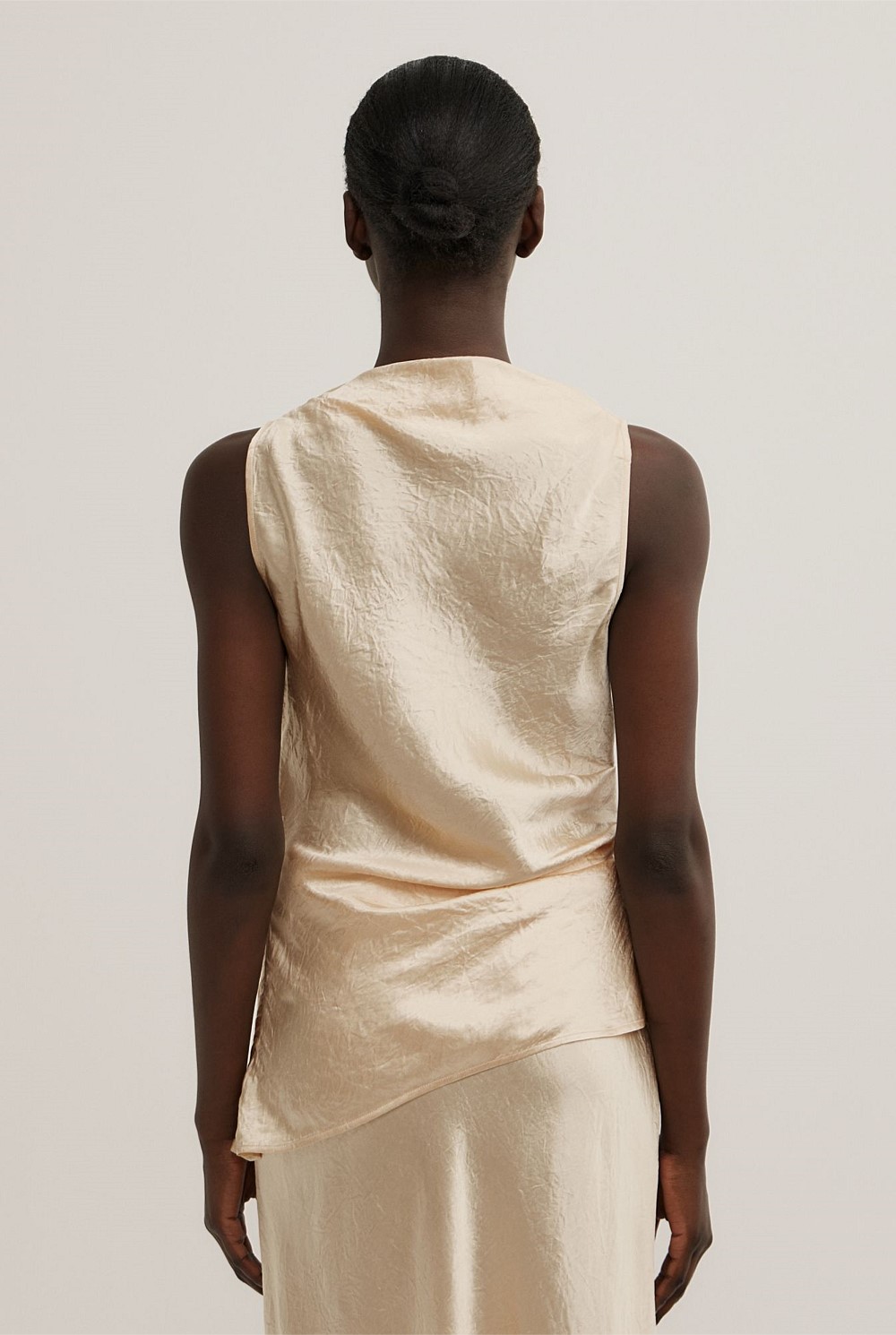 Crinkle High Neck Top
