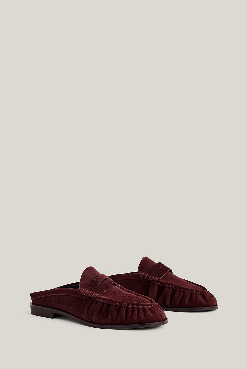 Zoe Suede Mule Loafers