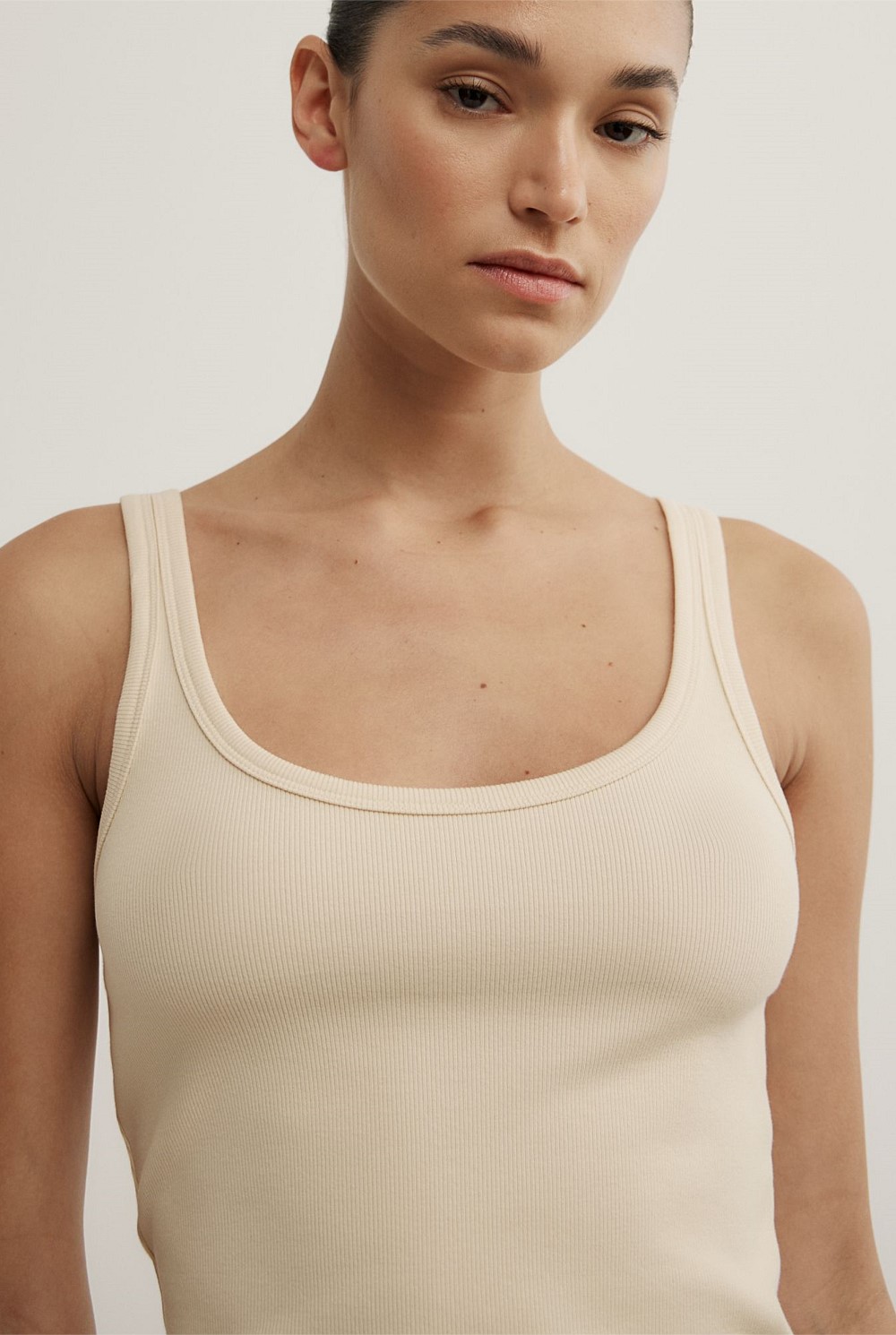 Fine Scoop Neck Tank Top