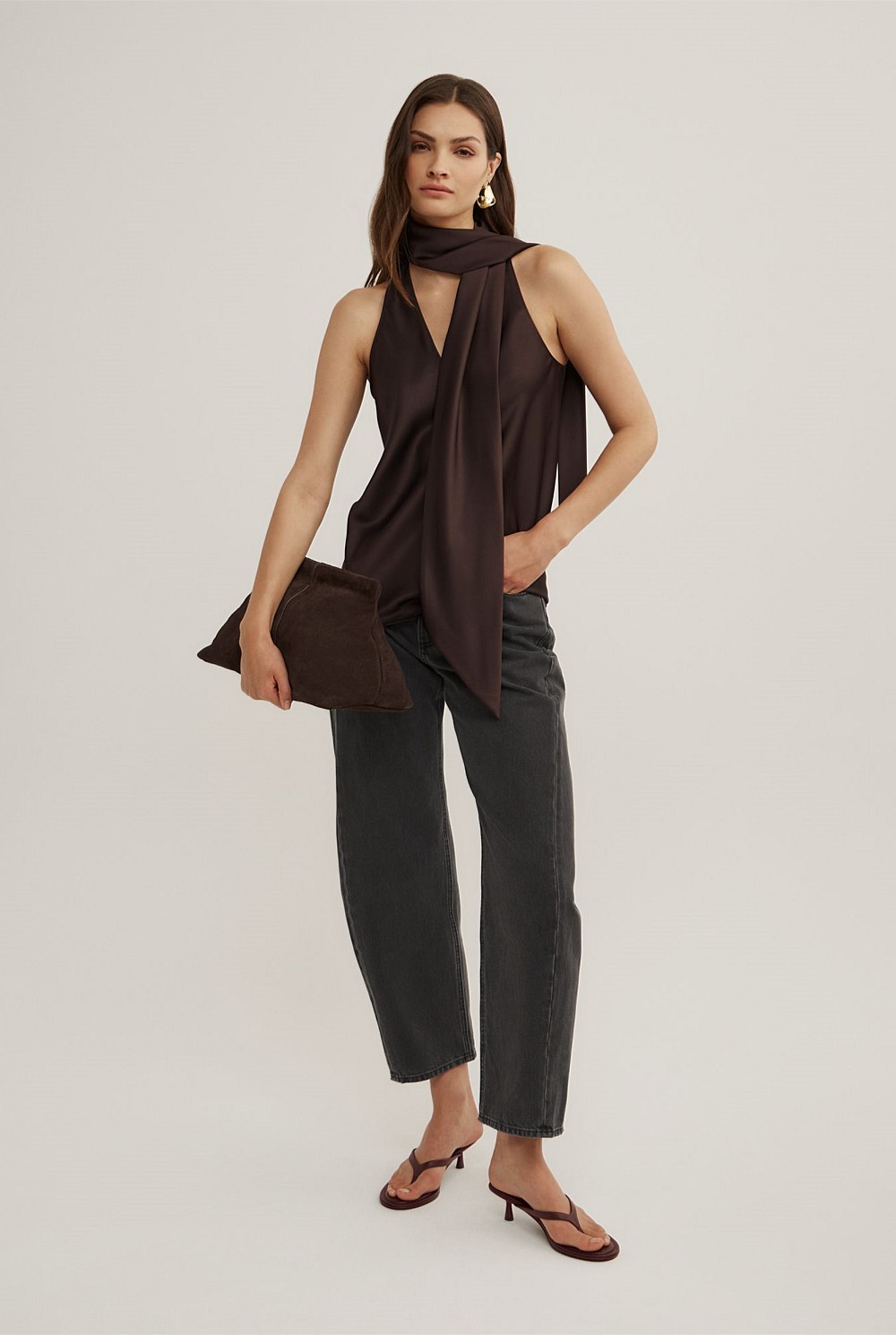 V-Neck Scarf Top