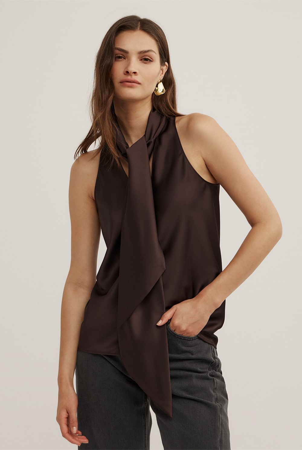 V-Neck Scarf Top