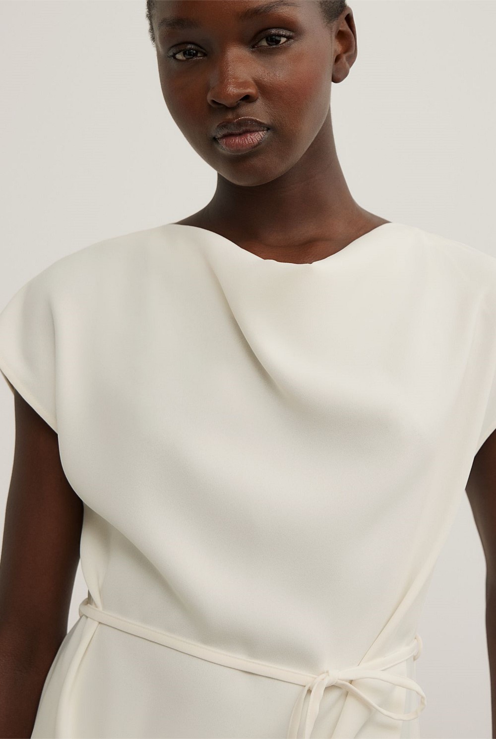 Cowl Tie Belt Top