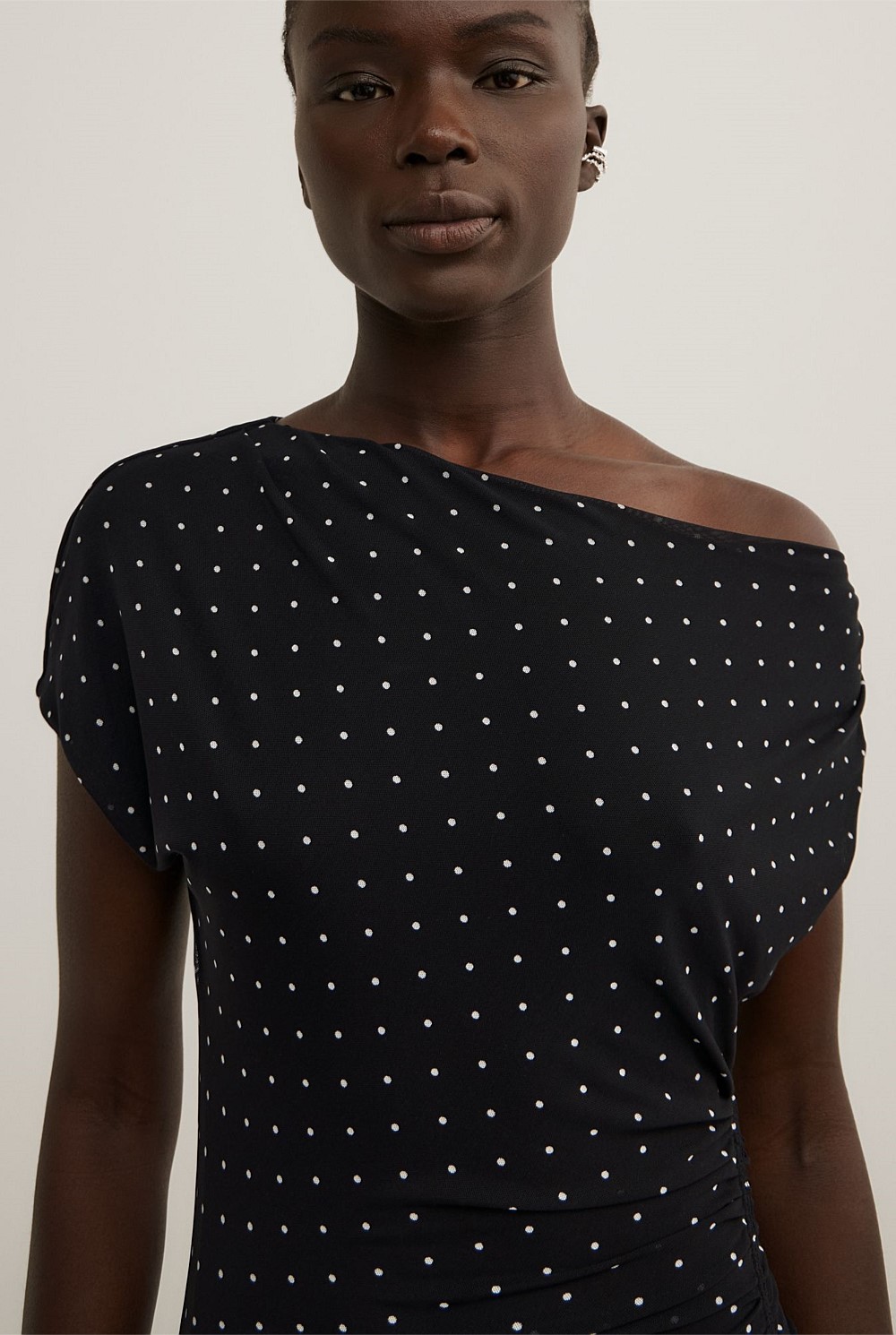 Off Shoulder Mesh Dress