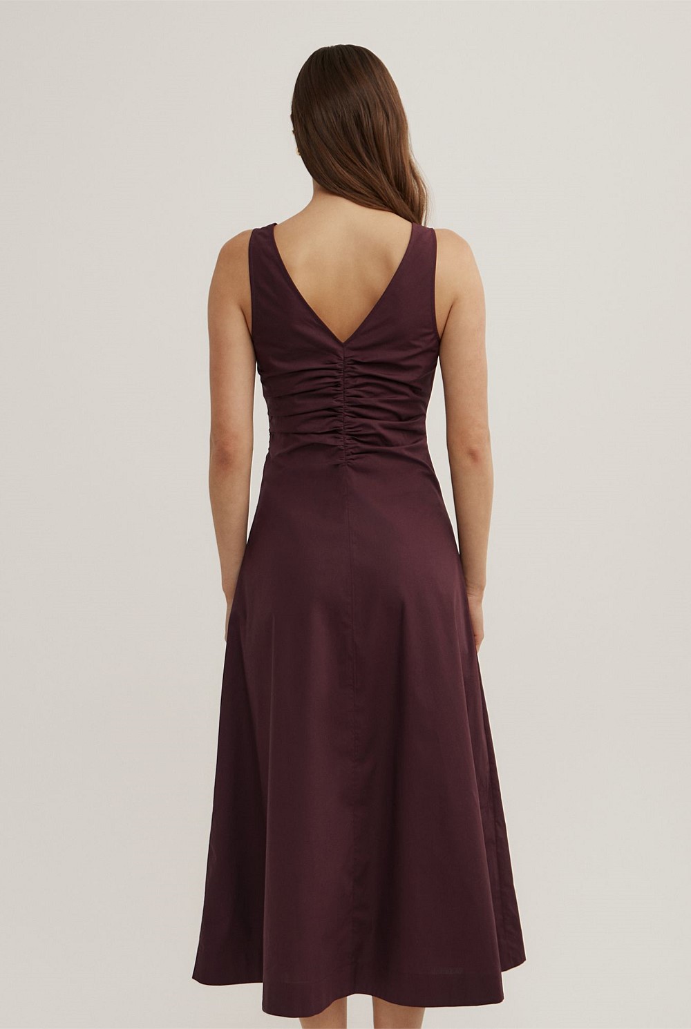 V Neck Gather Dress