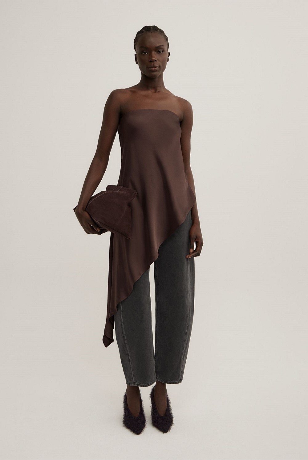 Asymmetric Strapless Top