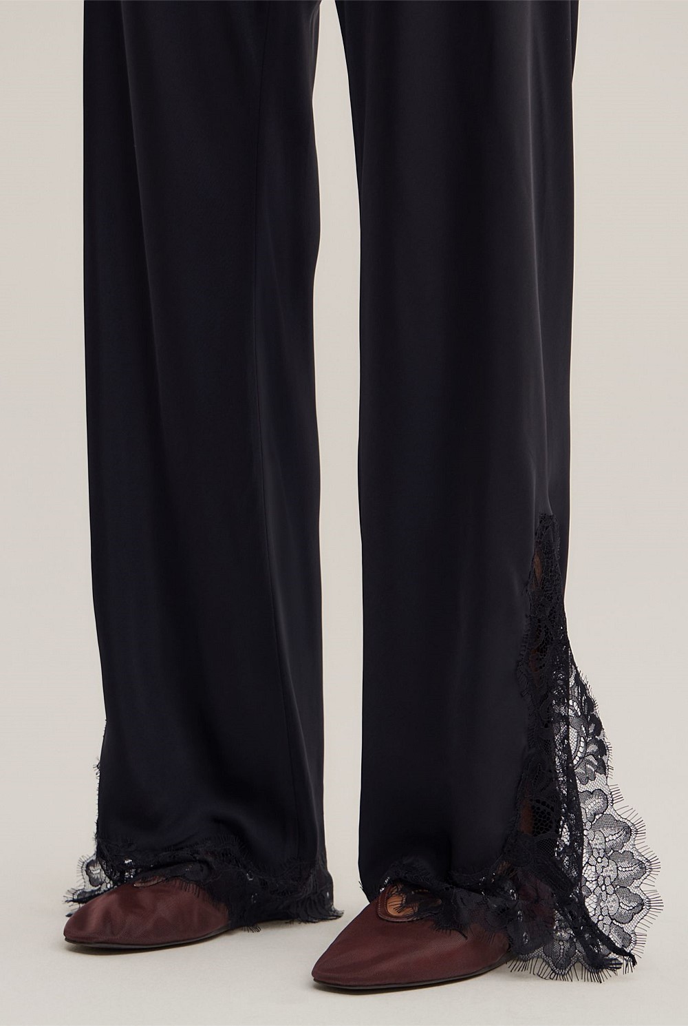 Lace Trim Bias Pants