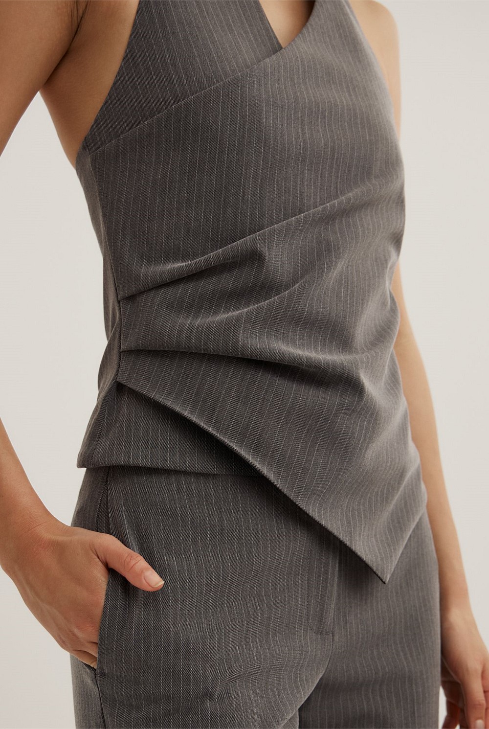 Pinstripe Halter Top
