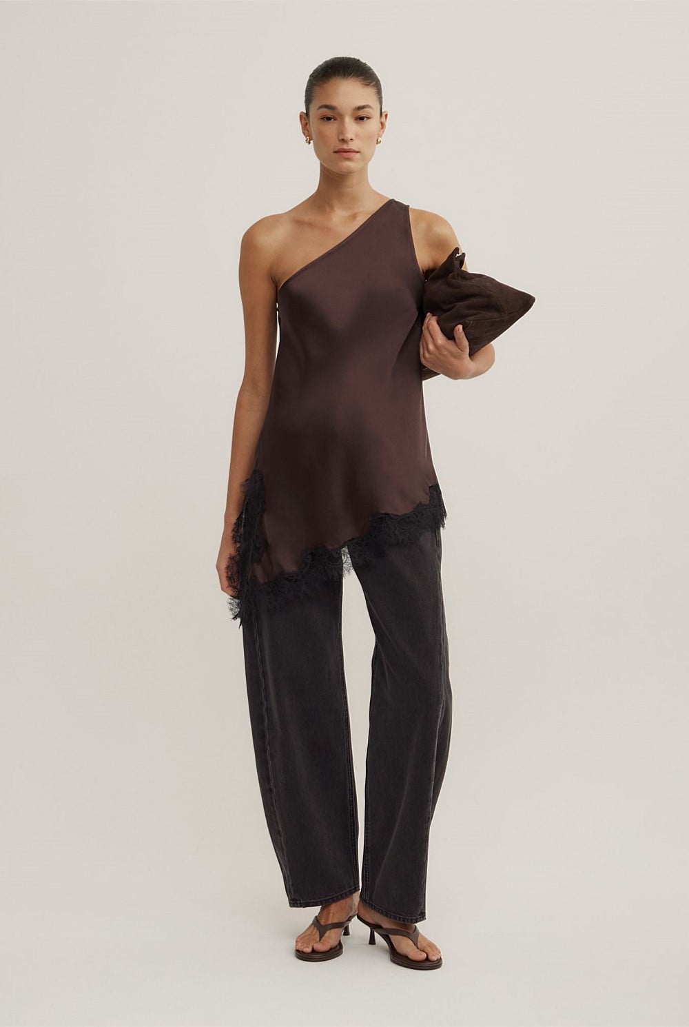One Shoulder Lace Top