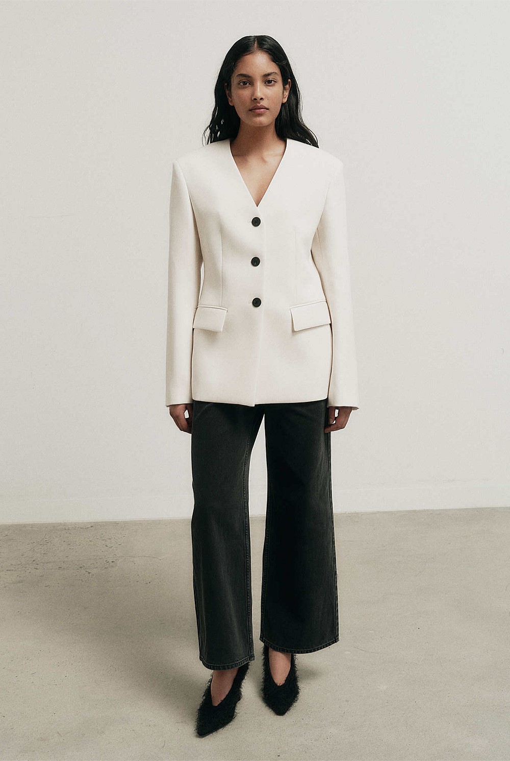 Collarless Blazer