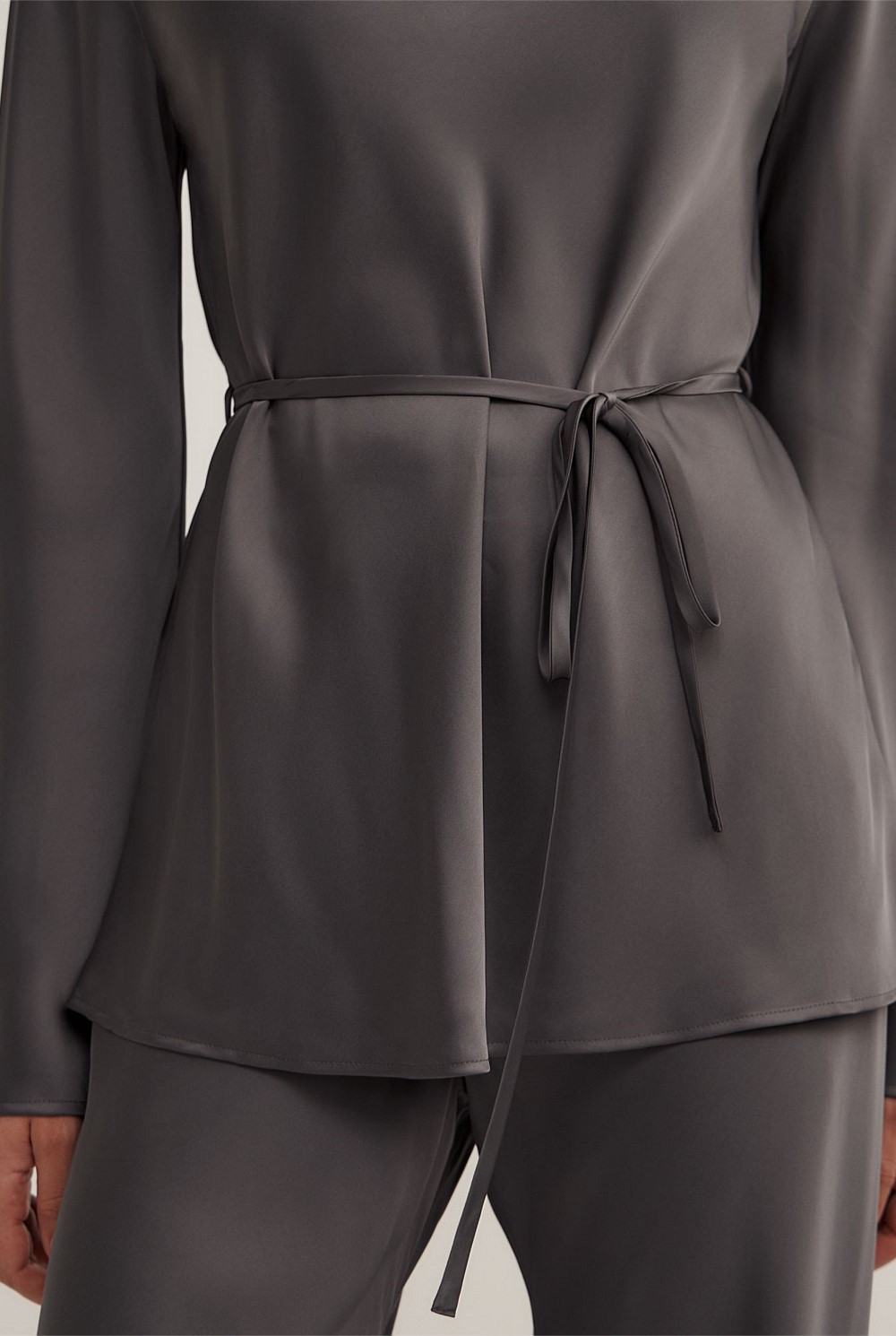 Satin Boat Neck Top