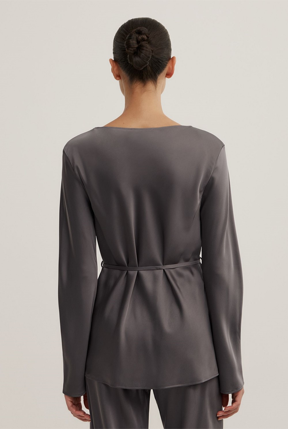 Satin Boat Neck Top