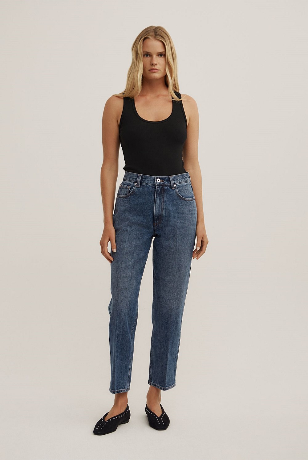 Crease Front Crop Jeans