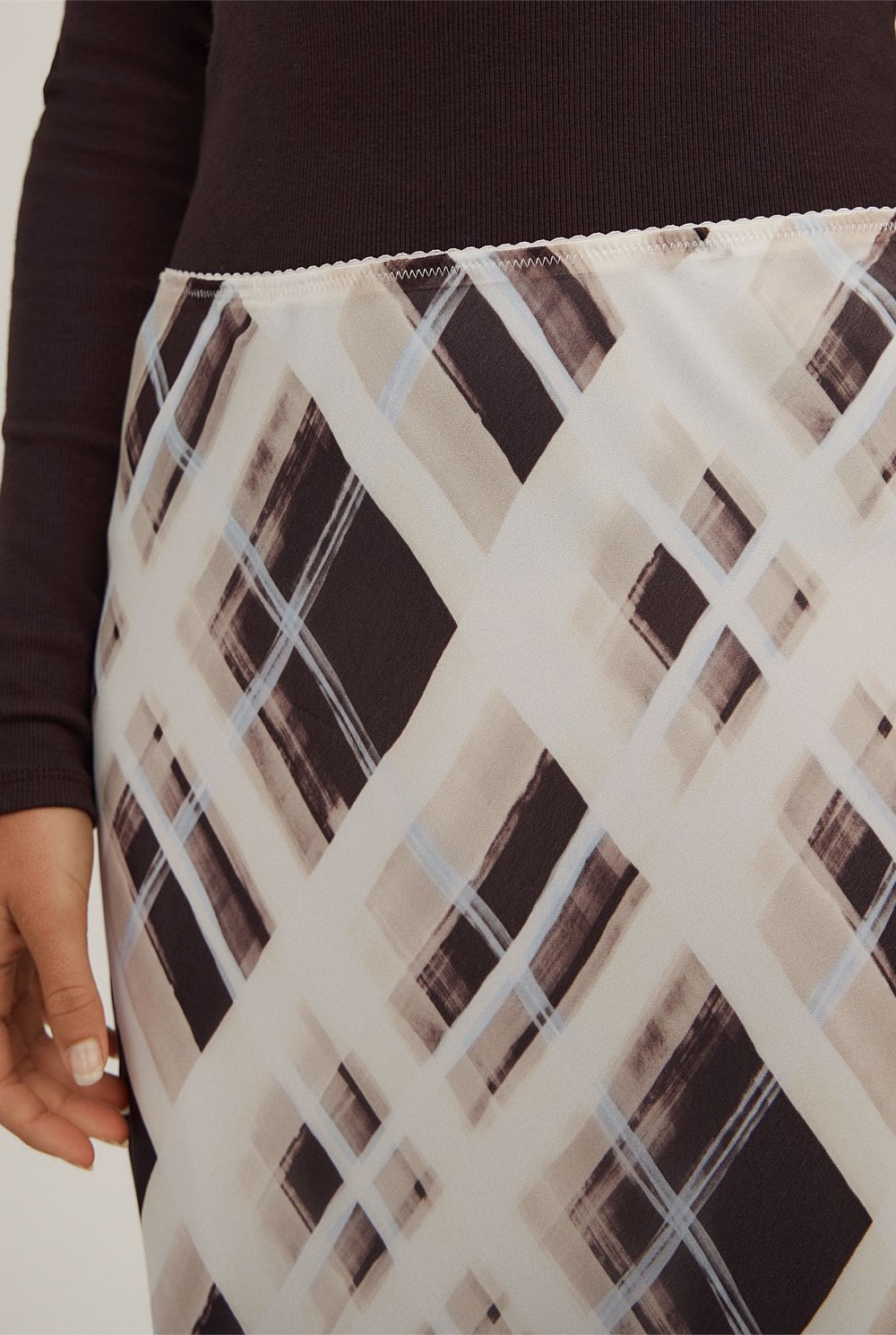 Check Midi Skirt