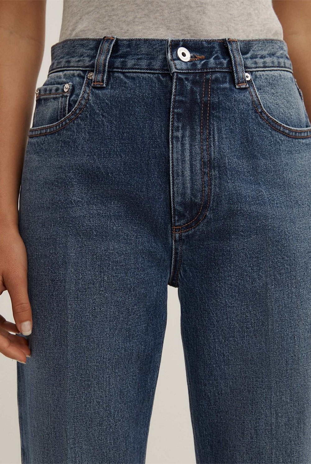 Crease Front Straight Jeans