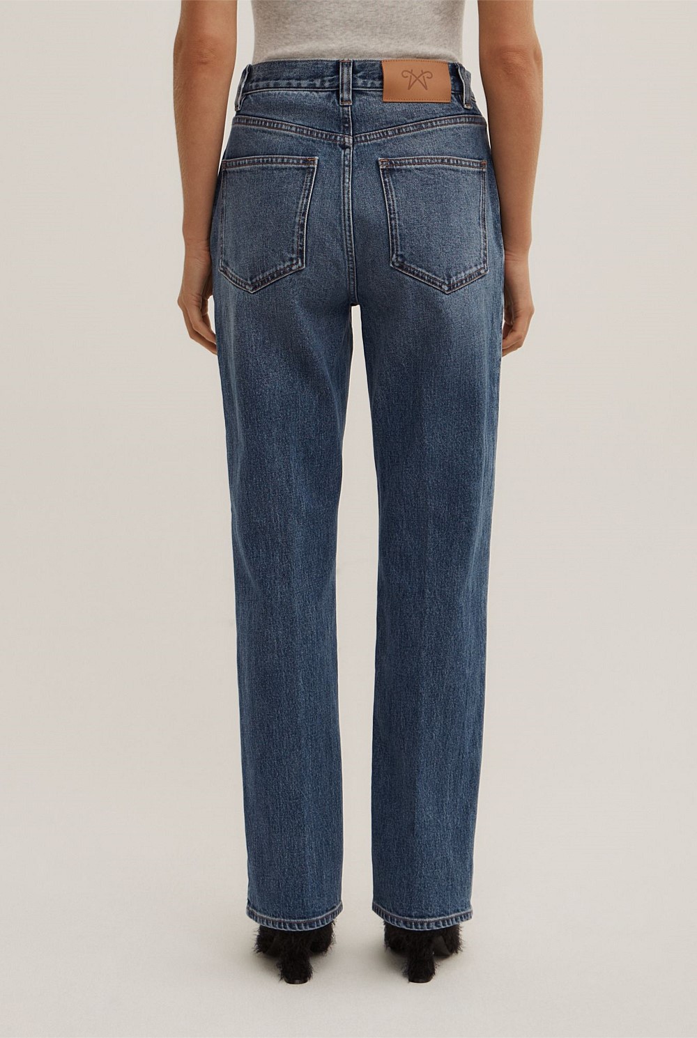 Crease Front Straight Jeans