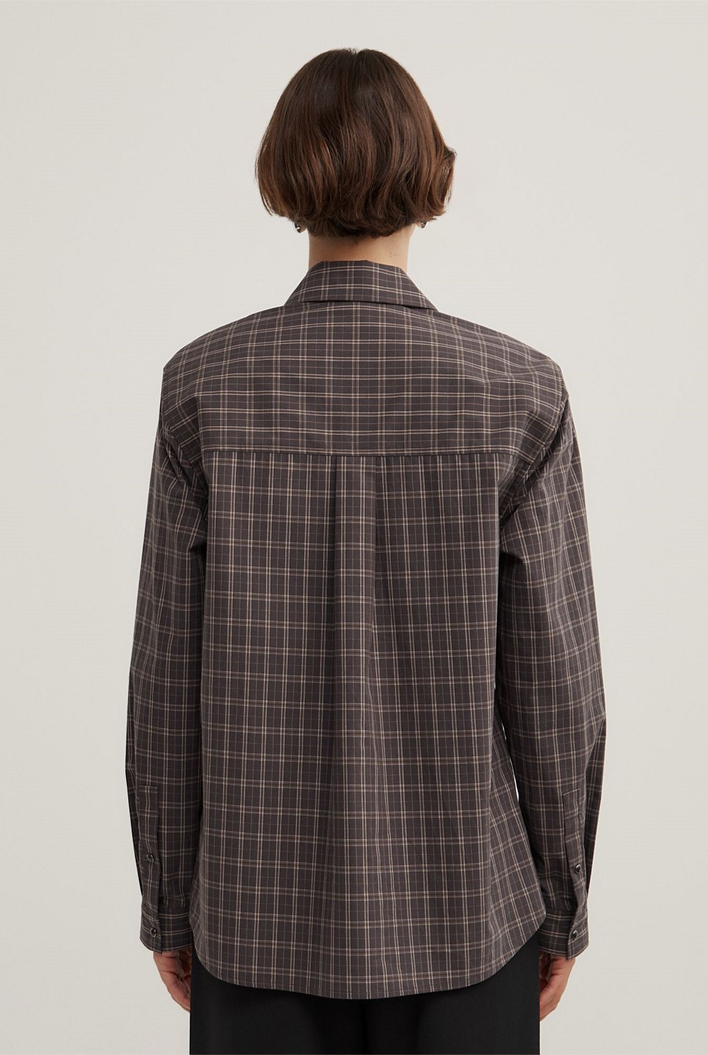 Check Shoulder Pad Shirt