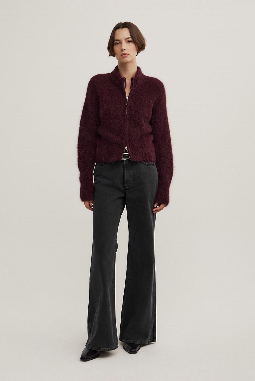 Fluffy Funnel Bomber Jacket
