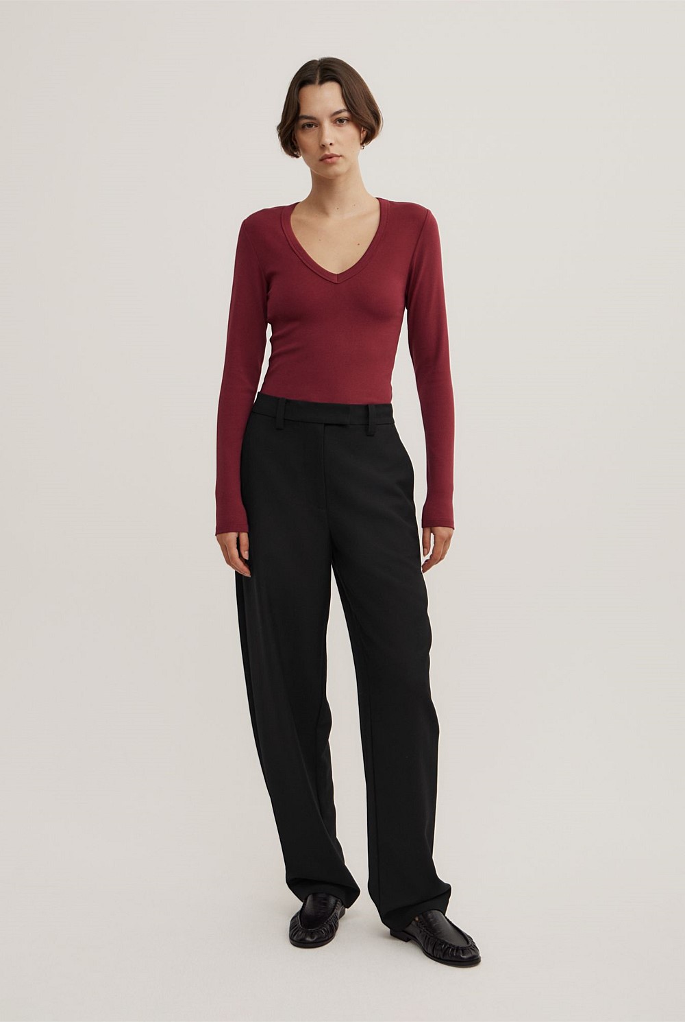 V-Neck Long Sleeve Top
