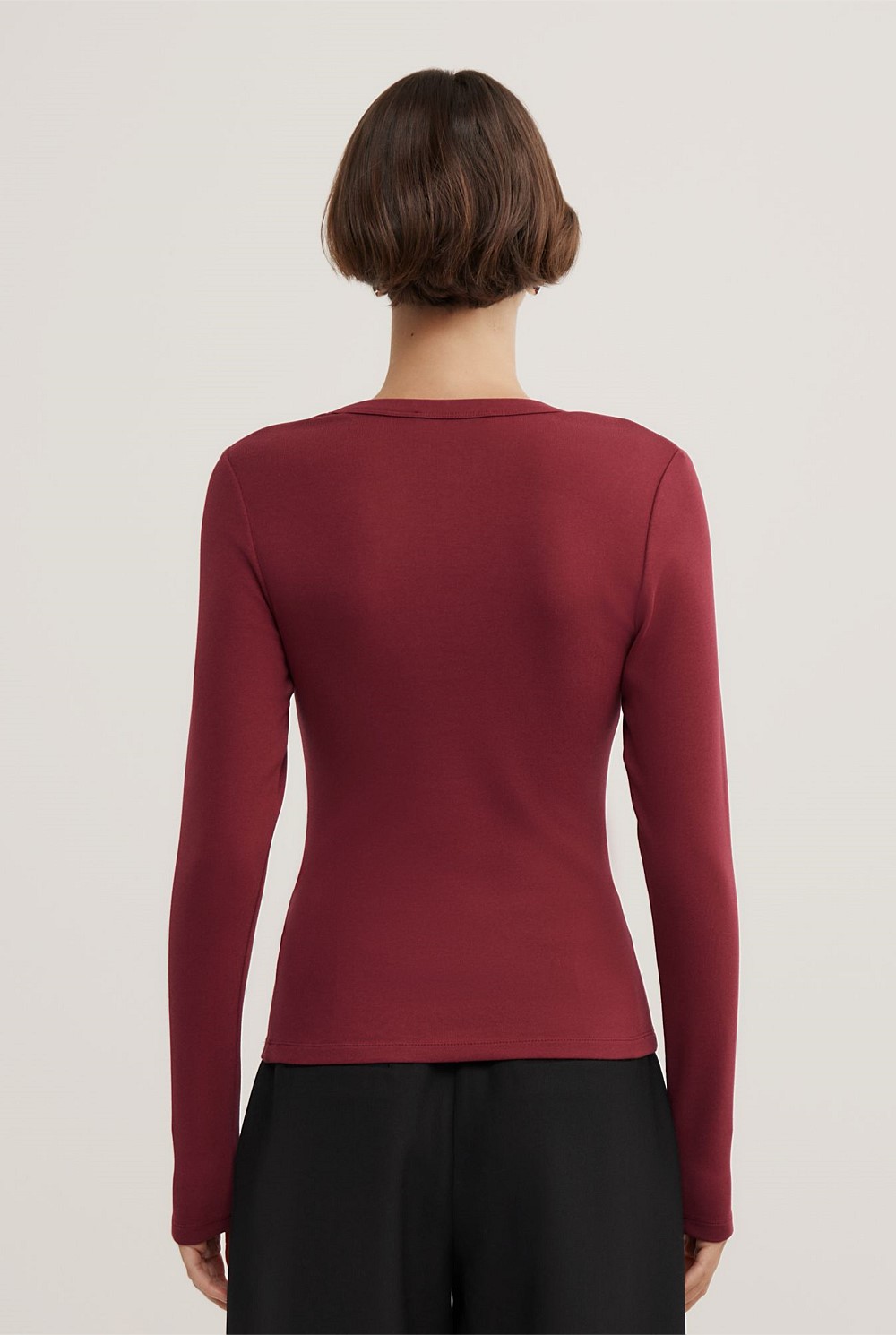 V-Neck Long Sleeve Top