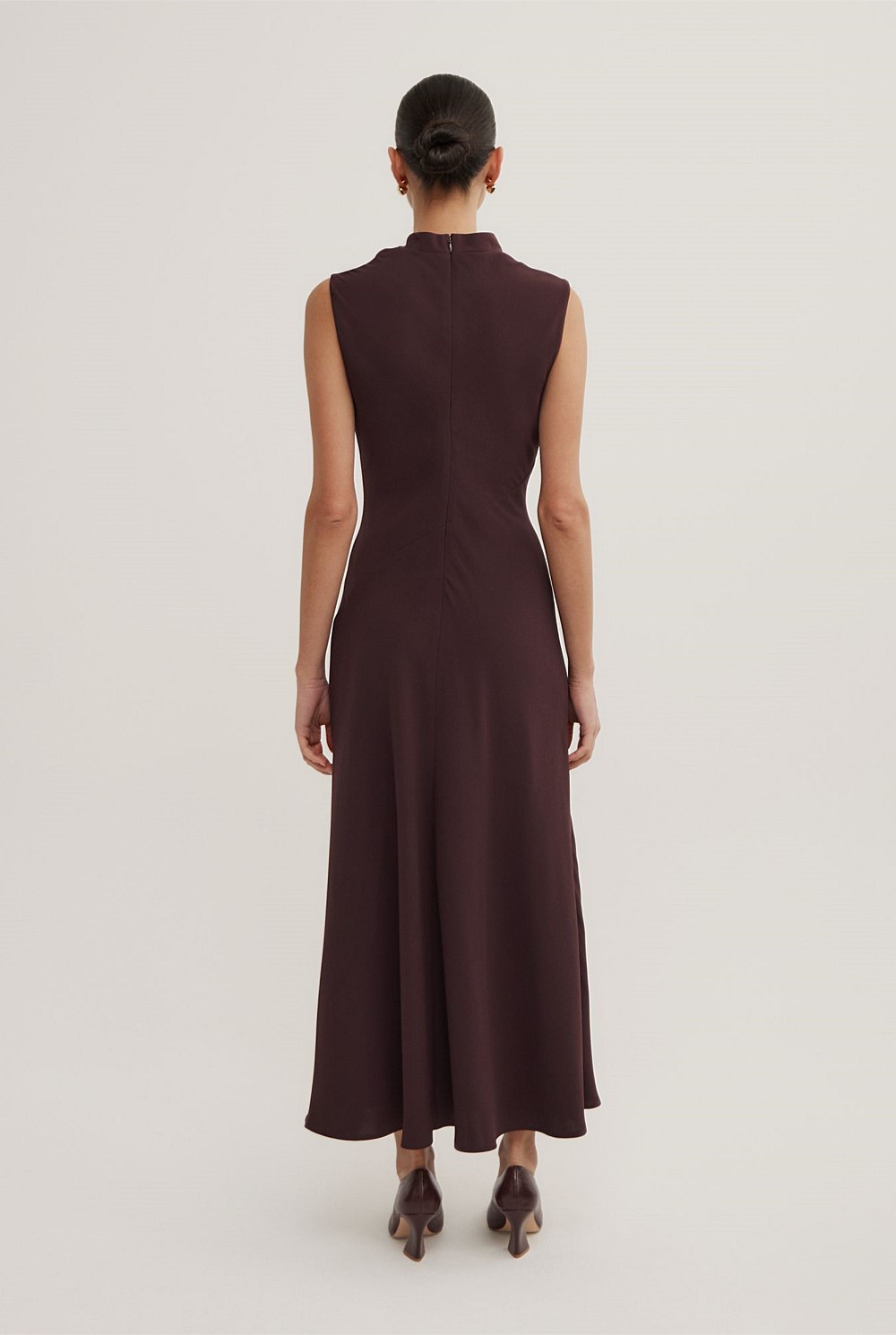 Drape Neck Midi Dress