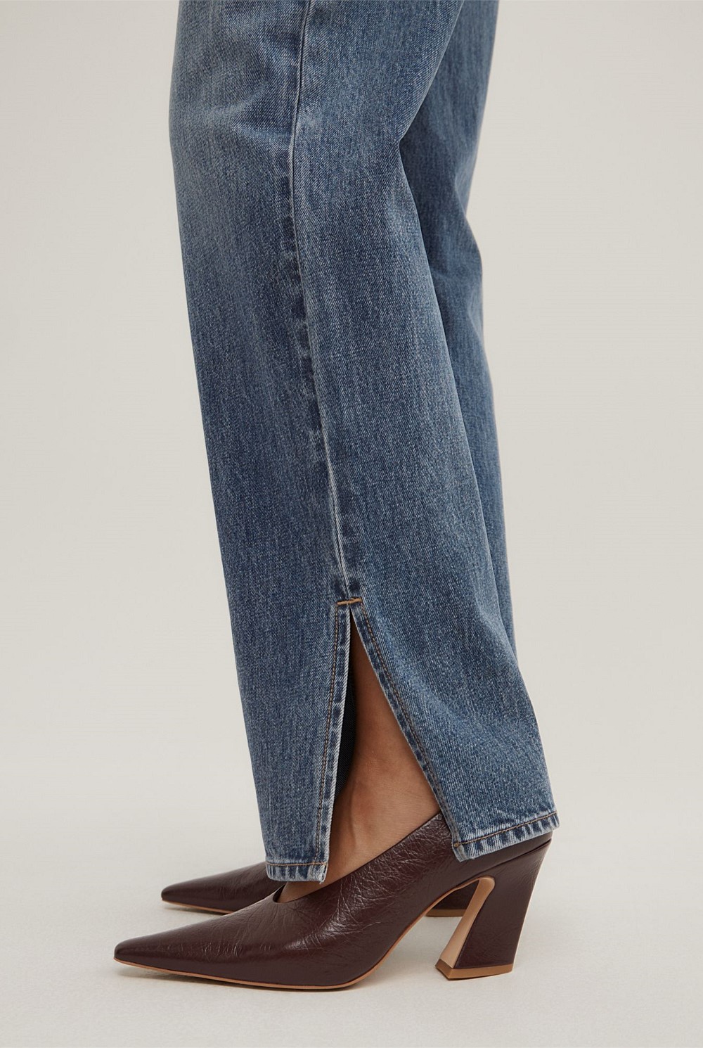 Split Detail Denim Jeans