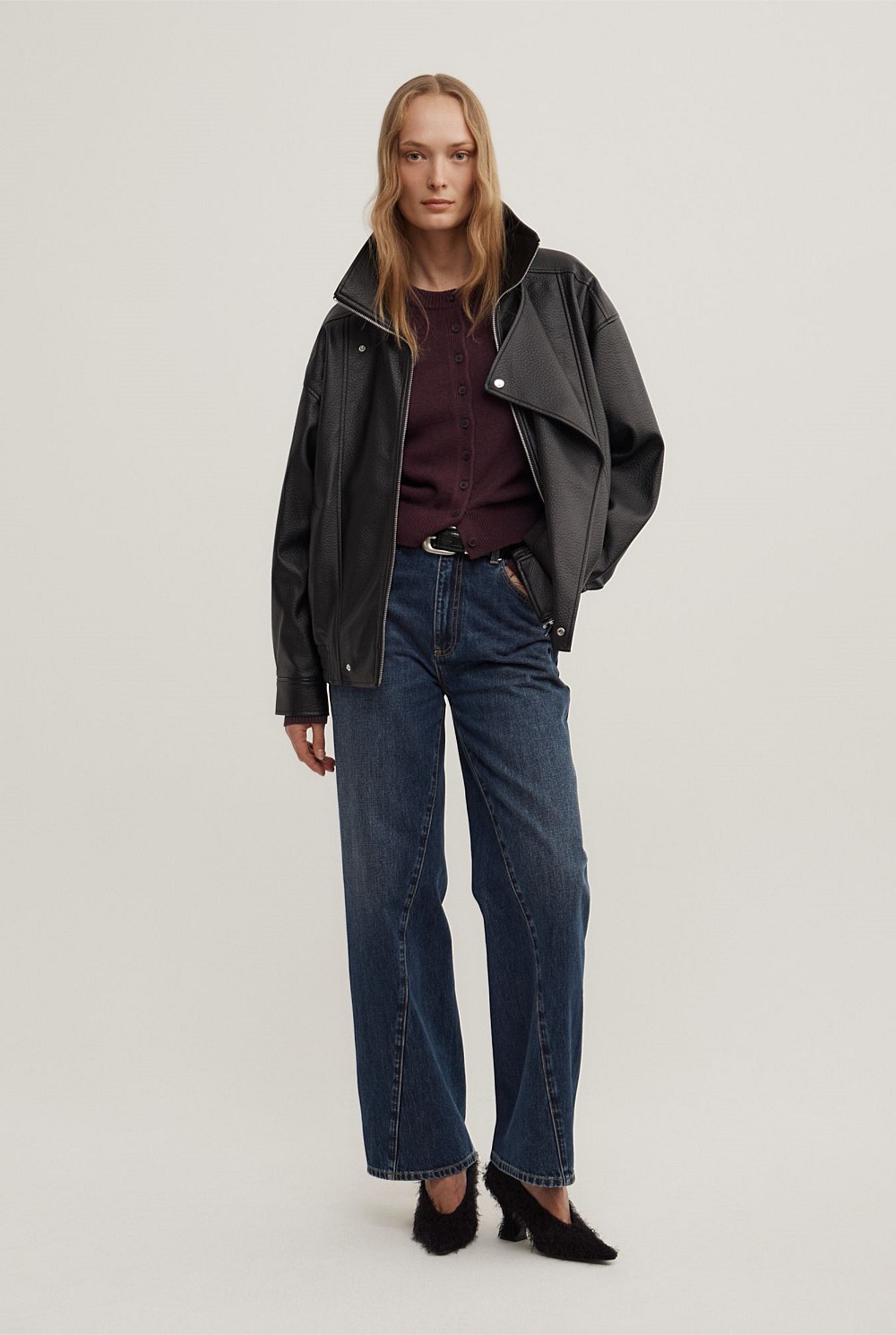 Crew Neck Button Cardigan
