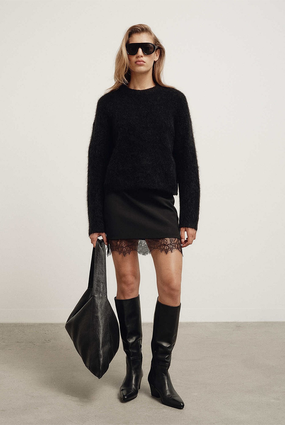 Lace Hem Mini Skirt