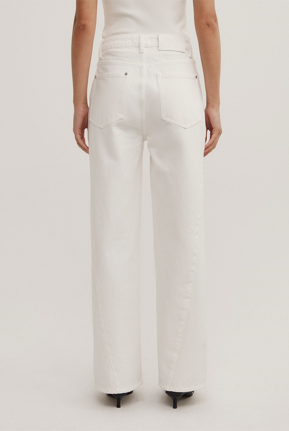 Angled Seam Denim Jeans