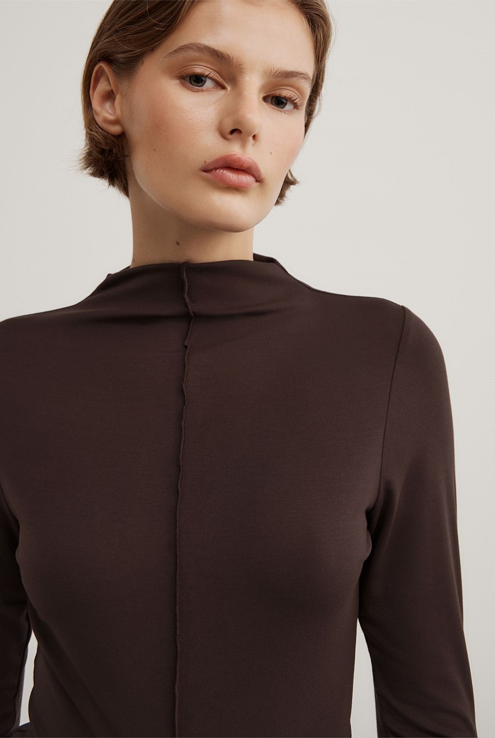Mock Neck Jersey Top